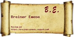 Breiner Emese névjegykártya